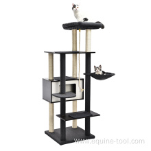 Modern Large Wooden Cat Tower With Scratching Posts